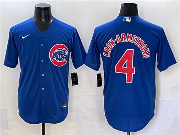 Men%27s Chicago Cubs #4 Pete Crow-Armstrong Royal Cool Base Stitched Jersey->chicago cubs->MLB Jersey